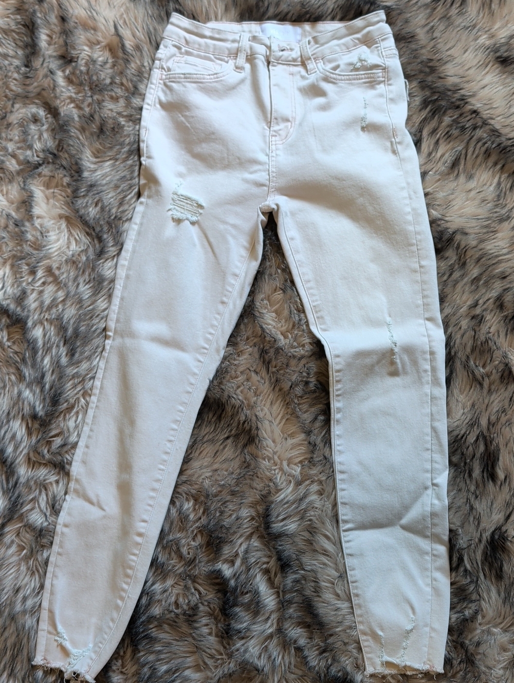 Vervet Peony High Rise Crop Skinny Jeans T5263 Pastel Peach Pink